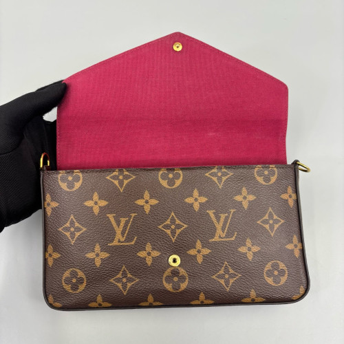 Louis Vuitton Pochette Felicie Chain Wallet Monogram Brown