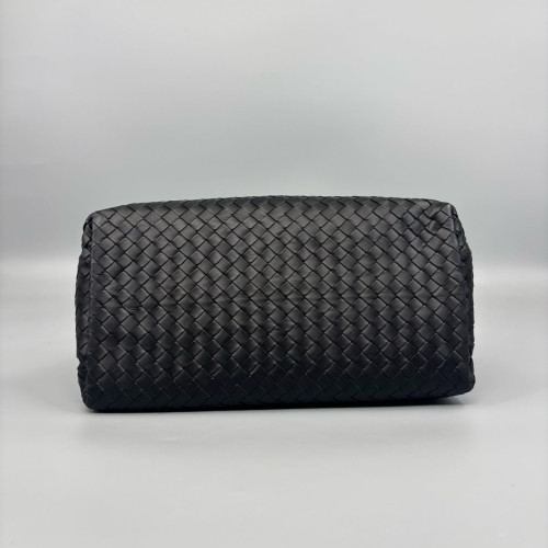 Bottega Veneta Small Roma Tote Bag Calfskin Intrecciato Black