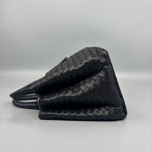 Bottega Veneta Small Roma Tote Bag Calfskin Intrecciato Black