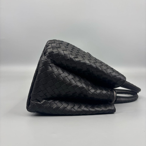 Bottega Veneta Small Roma Tote Bag Calfskin Intrecciato Black