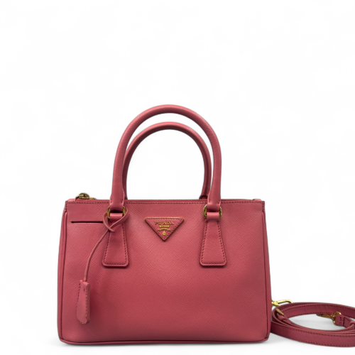 Prada Small Galleria Double Zip Tote Calfskin Pink
