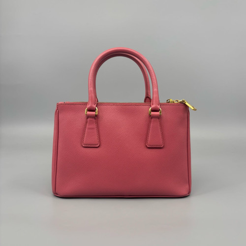 Prada Small Galleria Double Zip Tote Calfskin Pink