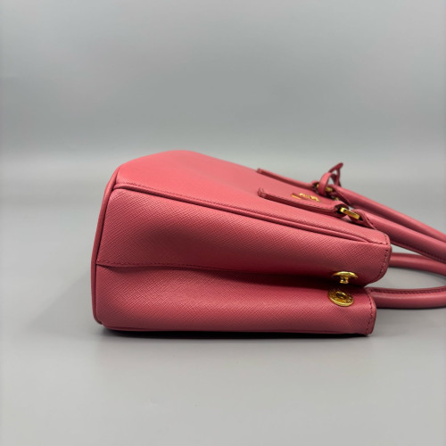 Prada Small Galleria Double Zip Tote Calfskin Pink