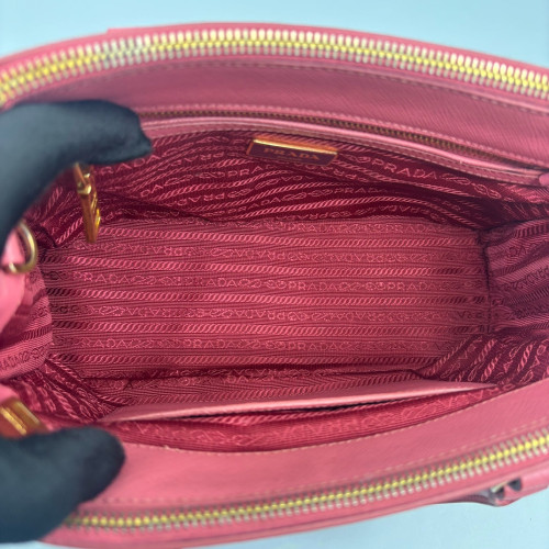 Prada Small Galleria Double Zip Tote Calfskin Pink