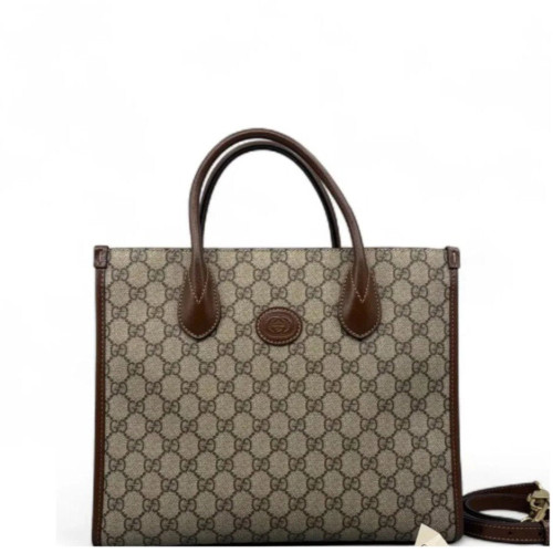 Gucci Small Sunset Tote GG Monogram Brown Beige