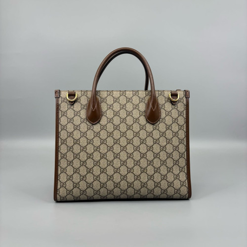 Gucci Small Sunset Tote GG Monogram Brown Beige