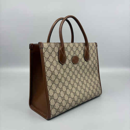 Gucci Small Sunset Tote GG Monogram Brown Beige