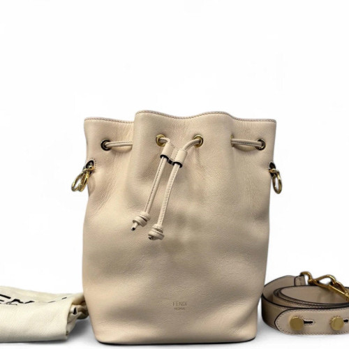 Fendi Small Mon Tresor Bucket Calfskin Beige