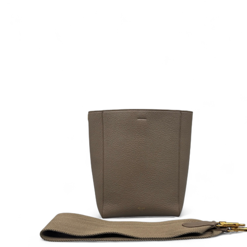 Celine Small Balloon Bucket Grained Calfskin Grey