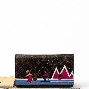 Louis Vuitton Continental Wallet Monogram Brown Blue White