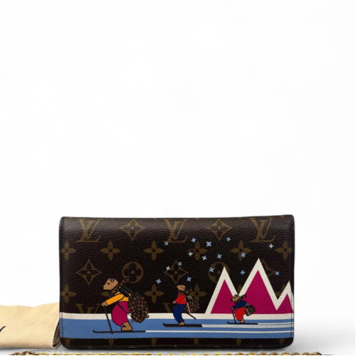 Louis Vuitton Continental Wallet Monogram Brown Blue White