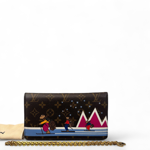 Louis Vuitton Continental Wallet Monogram Brown Blue White