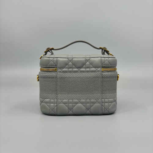Dior Cannage Stitch Small Diortravel Vanity Case Calfskin Dusty Blue