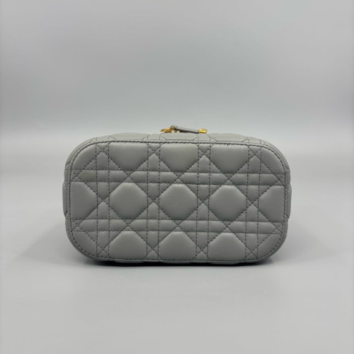 Dior Cannage Stitch Small Diortravel Vanity Case Calfskin Dusty Blue