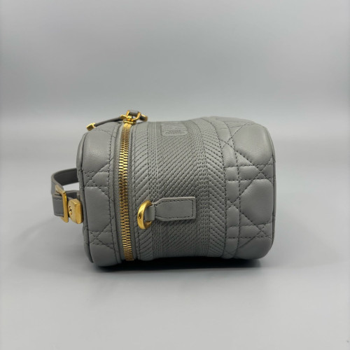 Dior Cannage Stitch Small Diortravel Vanity Case Calfskin Dusty Blue