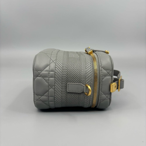 Dior Cannage Stitch Small Diortravel Vanity Case Calfskin Dusty Blue