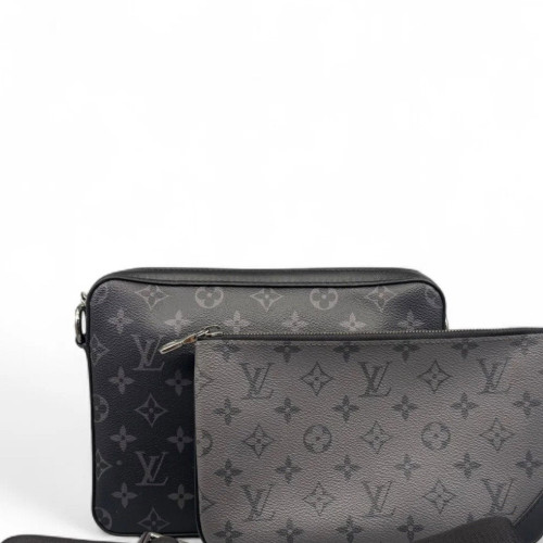 Louis Vuitton Trio Messenger Bag Monogram Eclipse Black Grey