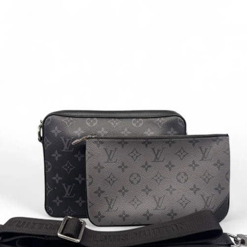 Louis Vuitton Trio Messenger Bag Monogram Eclipse Black Grey