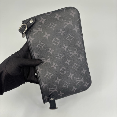 Louis Vuitton Trio Messenger Bag Monogram Eclipse Black Grey