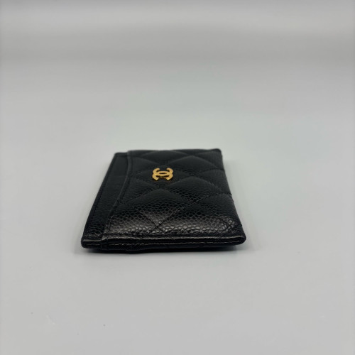 Chanel Quilted Card Holder Grained Calfskin Black Chanel Quilted Card Holder Grained Calfskin Black