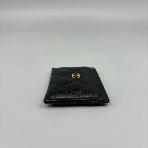 Chanel Quilted Card Holder Grained Calfskin Black Chanel Quilted Card Holder Grained Calfskin Black
