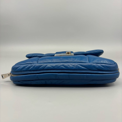Prada Shoulder Bag Soft Calfskin Blue Prada Shoulder Bag Soft Calfskin Blue