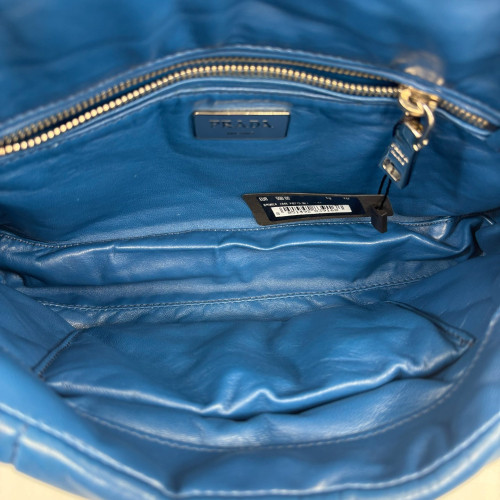 Prada Shoulder Bag Soft Calfskin Blue Prada Shoulder Bag Soft Calfskin Blue