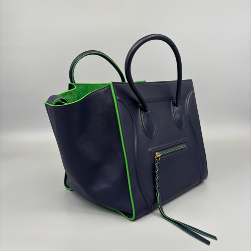 Celine Medium Luggage Phantom Calfskin Blue Green Celine Medium Luggage Phantom Calfskin Blue Green