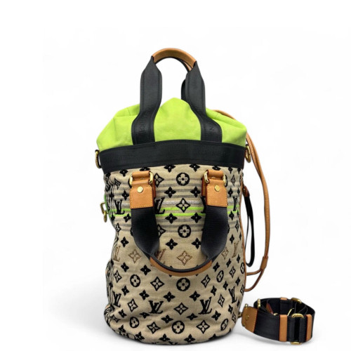 Louis Vuitton Bucket Monogram Green Beige Black