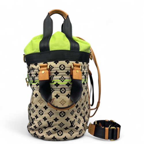 Louis Vuitton Bucket Monogram Green Beige Black