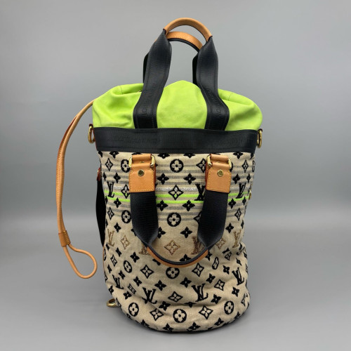 Louis Vuitton Bucket Monogram Green Beige Black