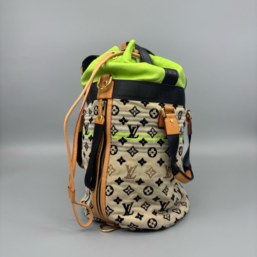 Louis Vuitton Bucket Monogram Green Beige Black