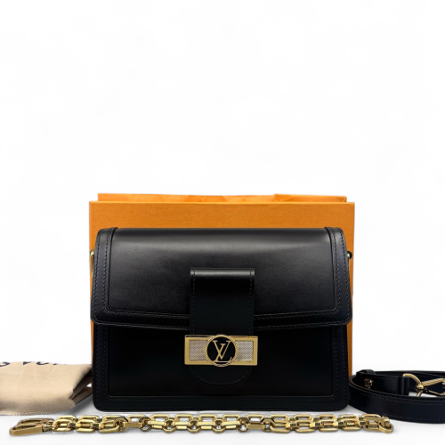 Louis Vuitton Dauphine MM Calfskin Black