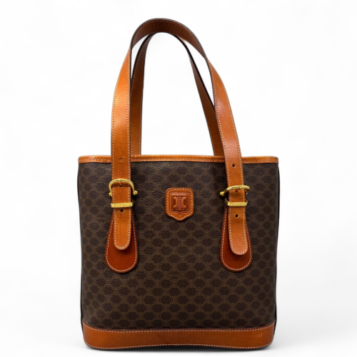 Celine Triomphe Basket Tote Triomphe Calfskin Brown