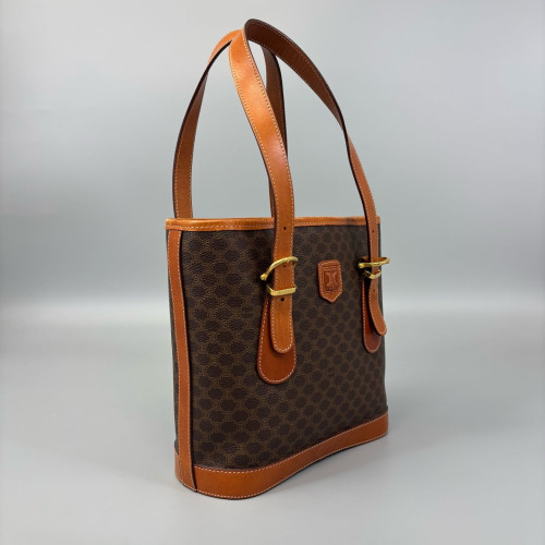 Celine Triomphe Basket Tote Triomphe Calfskin Brown