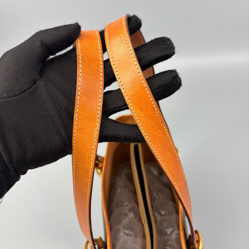 Celine Triomphe Basket Tote Triomphe Calfskin Brown