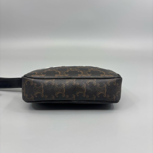 Celine Triomphe Camera Case Triomphe Brown Black