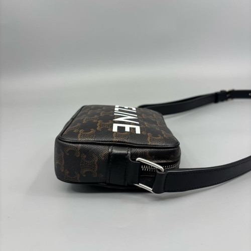 Celine Triomphe Camera Case Triomphe Brown Black