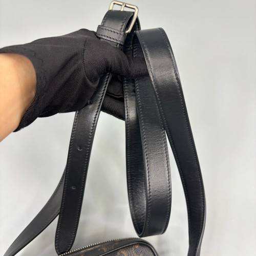 Celine Triomphe Camera Case Triomphe Brown Black
