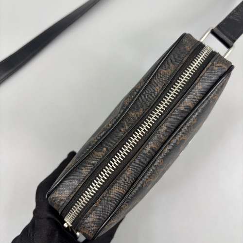 Celine Triomphe Camera Case Triomphe Brown Black