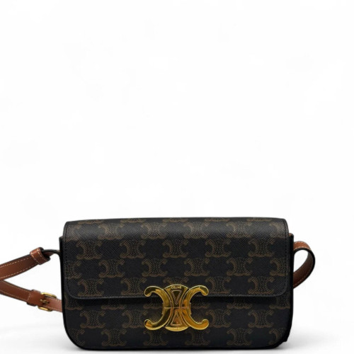 Celine Triomphe Medium Tilly Triomphe Shoulder Bag Triomphe Brown
