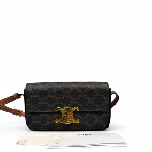 Celine Triomphe Medium Tilly Triomphe Shoulder Bag Triomphe Brown
