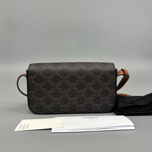 Celine Triomphe Medium Tilly Triomphe Shoulder Bag Triomphe Brown