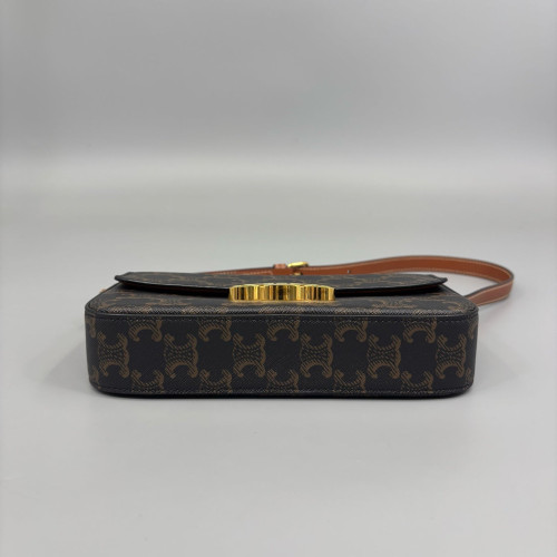 Celine Triomphe Medium Tilly Triomphe Shoulder Bag Triomphe Brown