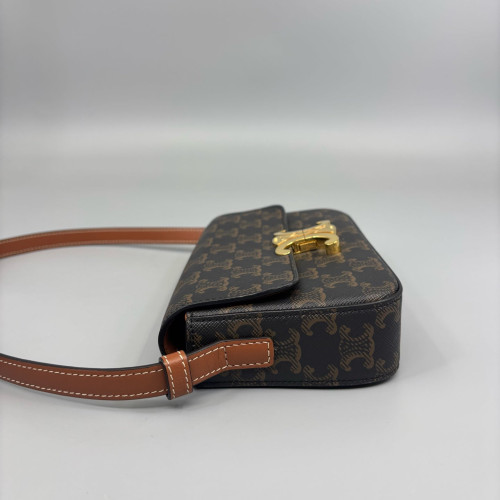 Celine Triomphe Medium Tilly Triomphe Shoulder Bag Triomphe Brown