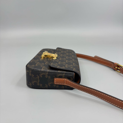 Celine Triomphe Medium Tilly Triomphe Shoulder Bag Triomphe Brown