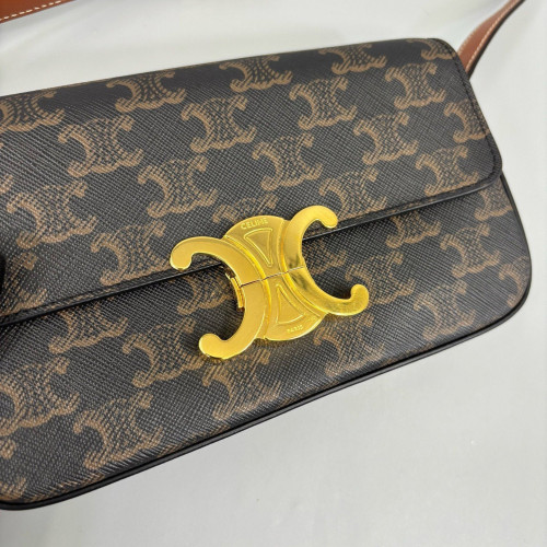Celine Triomphe Medium Tilly Triomphe Shoulder Bag Triomphe Brown