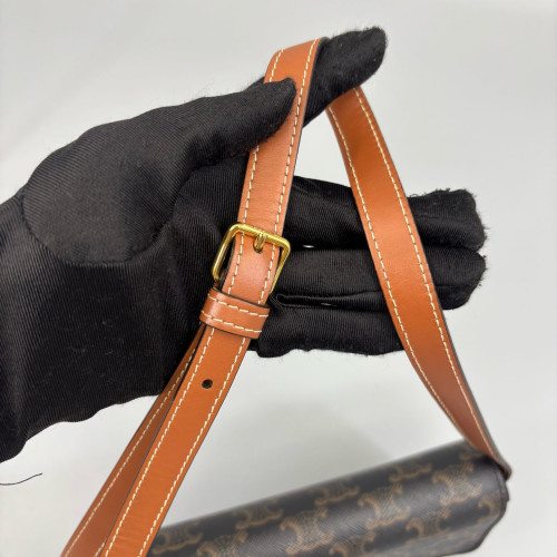 Celine Triomphe Medium Tilly Triomphe Shoulder Bag Triomphe Brown