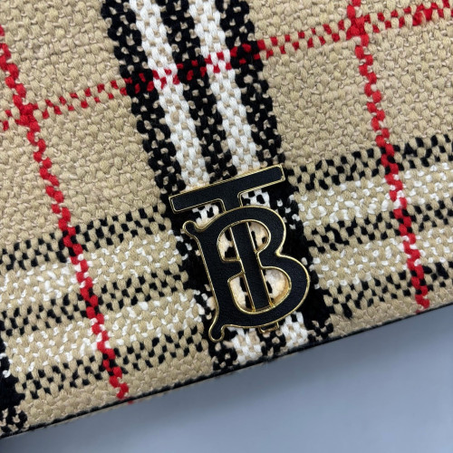 Burberry Small Lola Crossbody Bag Tweed Beige Black White Burberry Small Lola Crossbody Bag Tweed Beige Black White