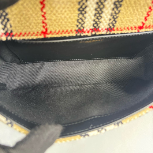 Burberry Small Lola Crossbody Bag Tweed Beige Black White Burberry Small Lola Crossbody Bag Tweed Beige Black White